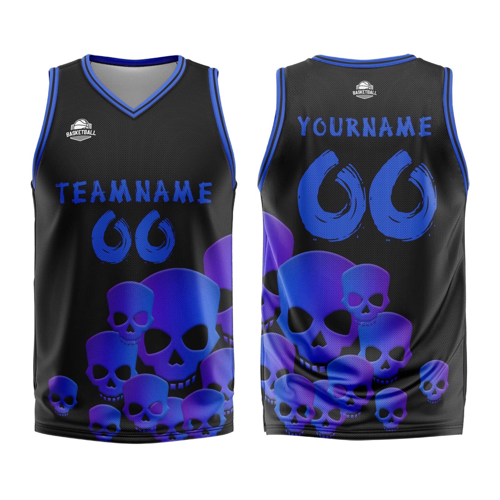 Custom Fluid Blue Basketball Jersey Uniform Suit Printed Your Logo Name Number enthsush