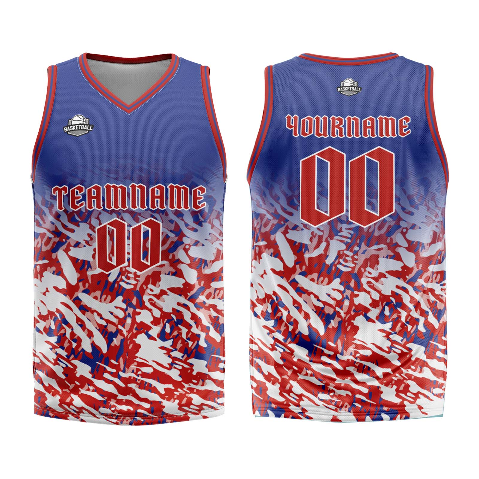 Custom Blue Red White Basketball Jersey Uniform Suit Printed Your Logo Name Number enthsush
