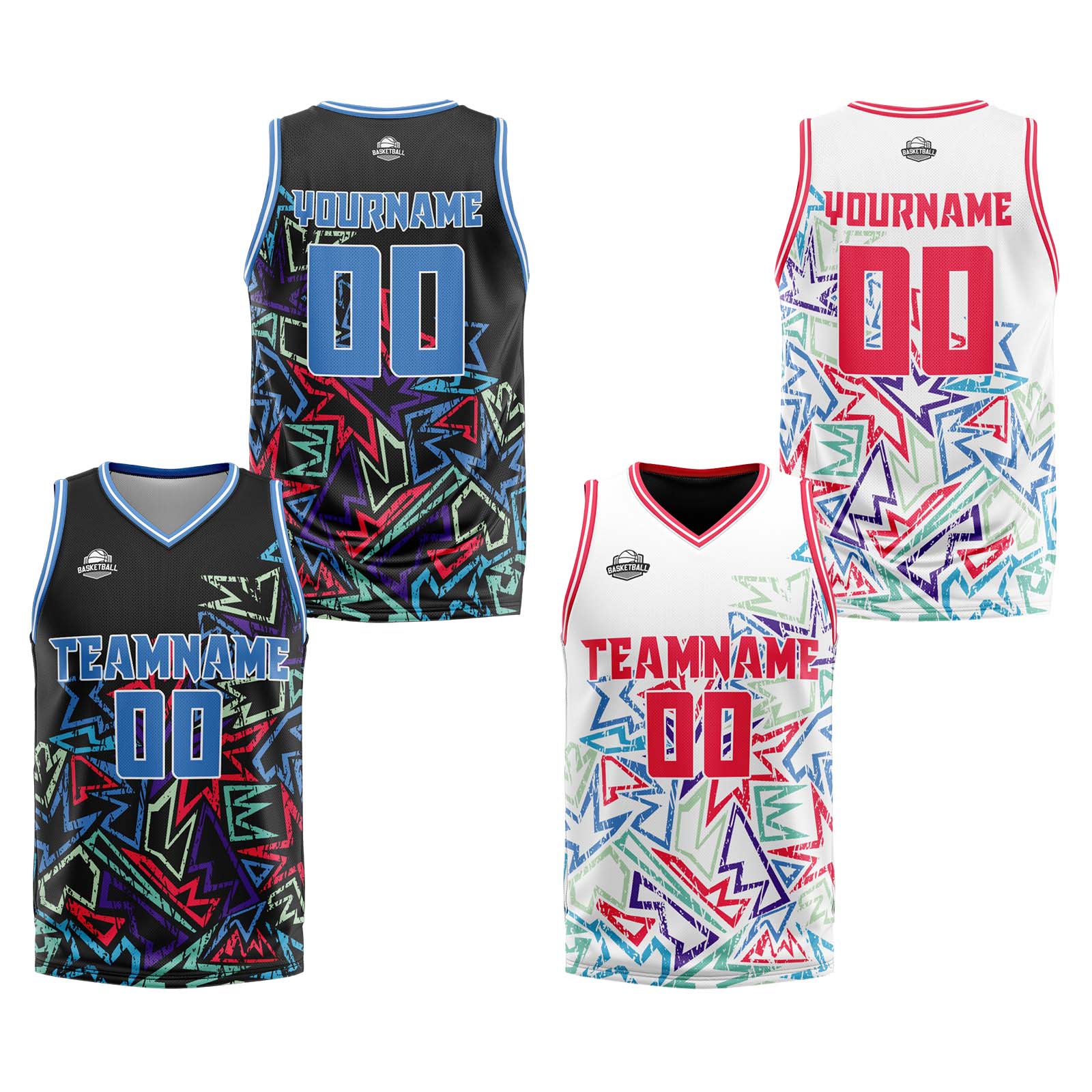 Custom Blue Reversible Basketball Suit for Adults and Kids Personalized Jersey enthsush