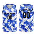 Custom Basketball Jersey Uniform Suit Printed Your Logo Name Number Blue&White enthsush