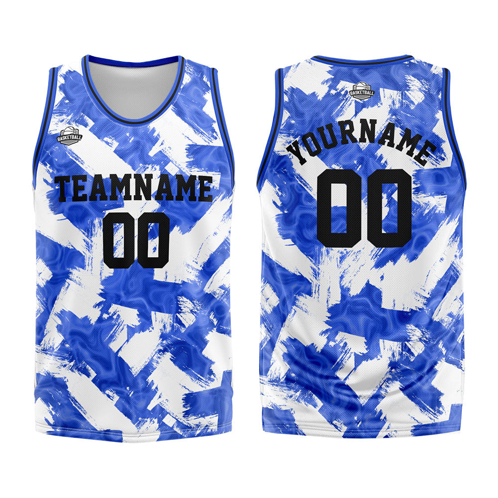 Custom Basketball Jersey Uniform Suit Printed Your Logo Name Number Blue&White enthsush