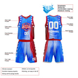 Custom Basketball Jersey Uniform Suit Printed Your Logo Name Number Rainbow-Blue-Red