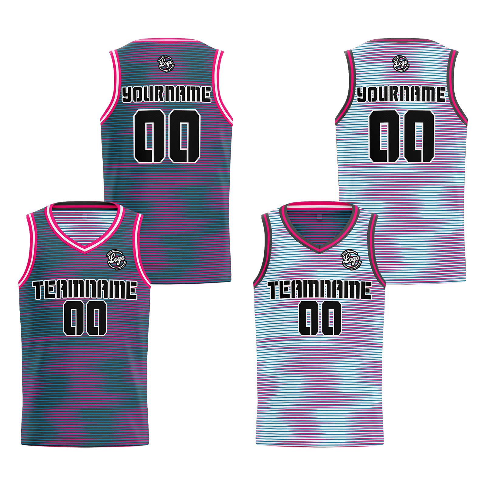 Custom Grey Pink Reversible Basketball Suit for Adults and Kids Personalized Jersey enthsush