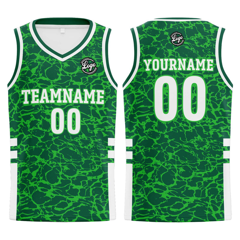 Custom Green Basketball Jersey Uniform Suit Printed Your Logo Name Number
