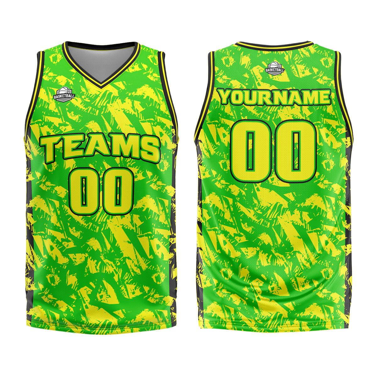 Custom Green Yellow Basketball Jersey Uniform Suit Printed Your Logo Name Number enthsush