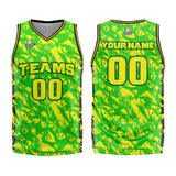 Custom Green Yellow Basketball Jersey Uniform Suit Printed Your Logo Name Number