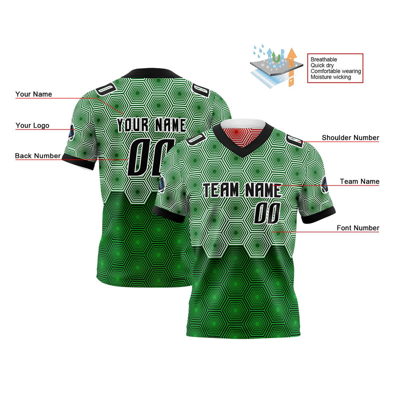 Custom Red Green Reversible Football Jersey Personalized Gradient Football Shirts for Men Printed Team Name Number Logo