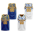 Custom Blue Orange Reversible Basketball Suit for Adults and Kids Personalized Jersey enthsush