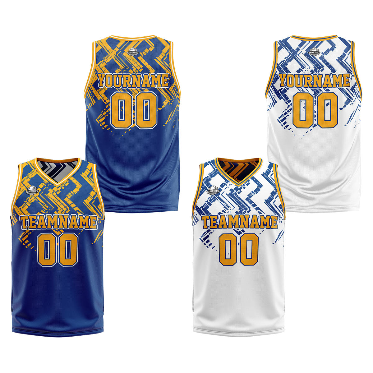 Custom Blue Orange Reversible Basketball Suit for Adults and Kids Personalized Jersey enthsush
