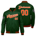 Custom Varsity Jacket Letterman jacket for Men, Women and Youth Dark Green Orange enthsush