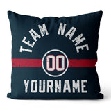 Custom Football Throw Pillow for Men Women Boy Gift Printed Your Personalized Name Number Navy & Red & White
