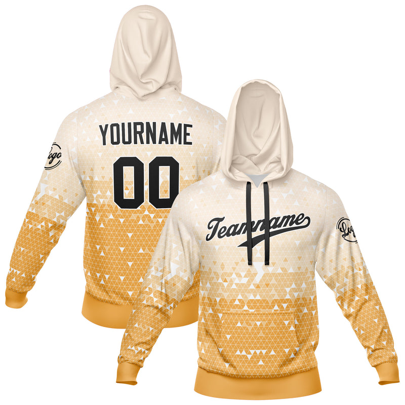 Custom White Yellow Sweatshirt Hoodie For Men Women Girl Boy Print Your Logo Name Number