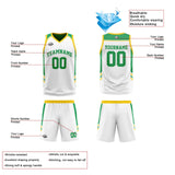 Custom Yellow Green Reversible Basketball Suit for Adults and Kids Personalized Jersey