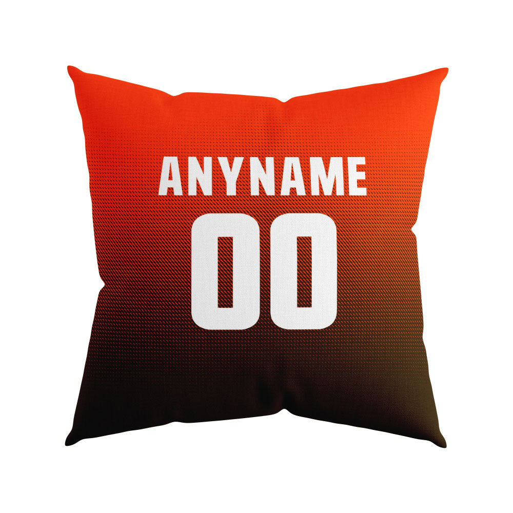 Custom Football Throw Pillow for Men Women Boy Gift Printed Your Personalized Name Number Orange&Brown&White enthsush