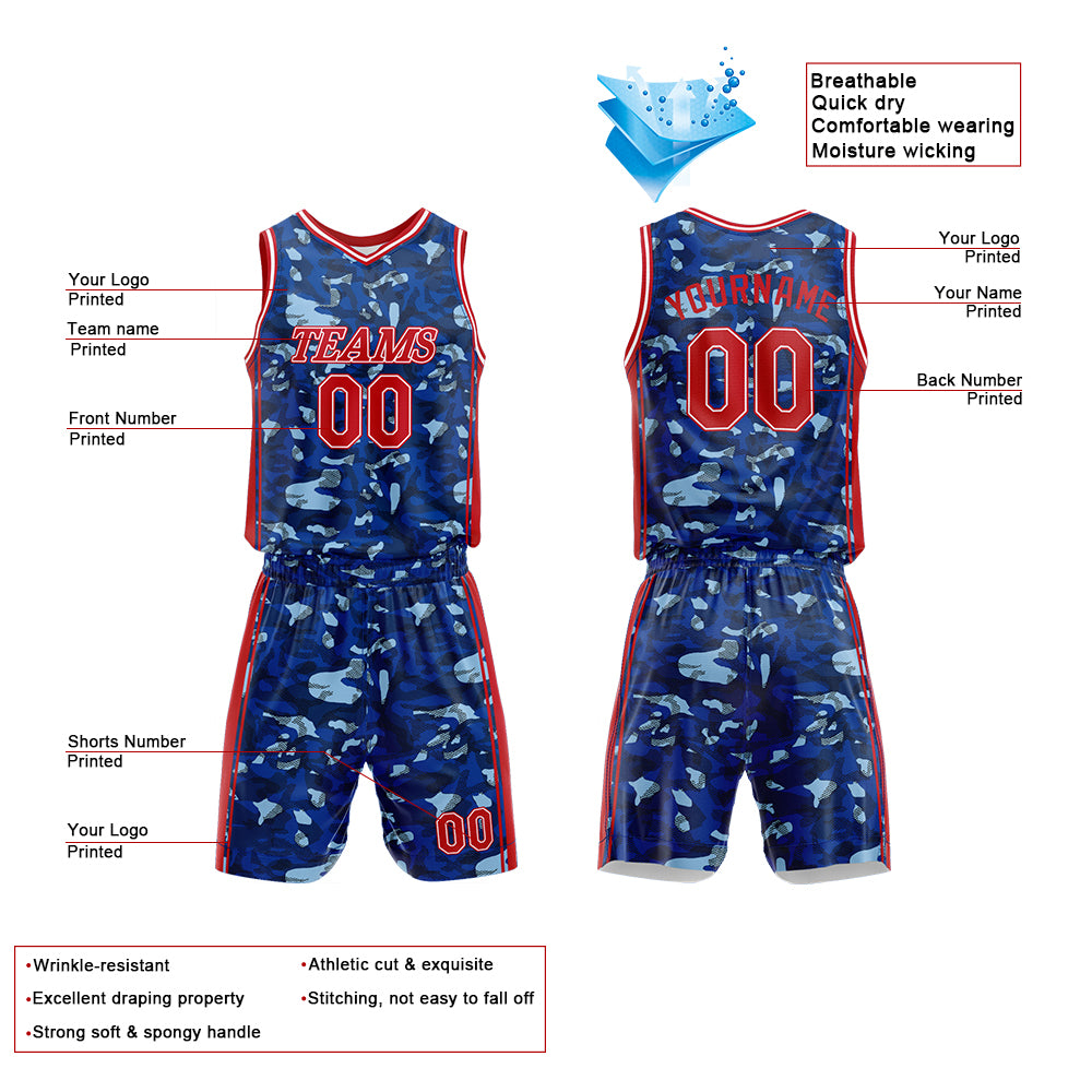 Custom Basketball Jersey Uniform Suit Printed Your Logo Name Number Dark Blue enthsush