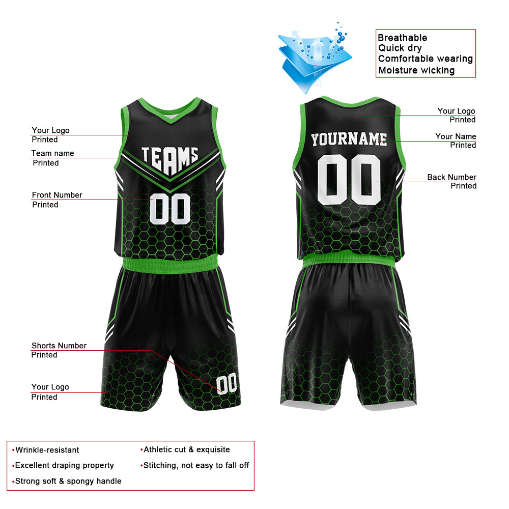 Custom Basketball Jersey Uniform Suit Printed Your Logo Name Number Black-Blue-Pink enthsush