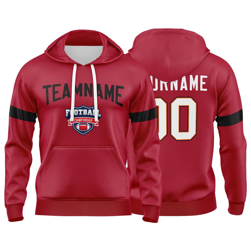 Custom Sweatshirt Hoodie For Man Woman Girl Boy Print Your Logo Name Number Red