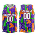 Custom Purple Orange Basketball Jersey Uniform Suit Printed Your Logo Name Number enthsush