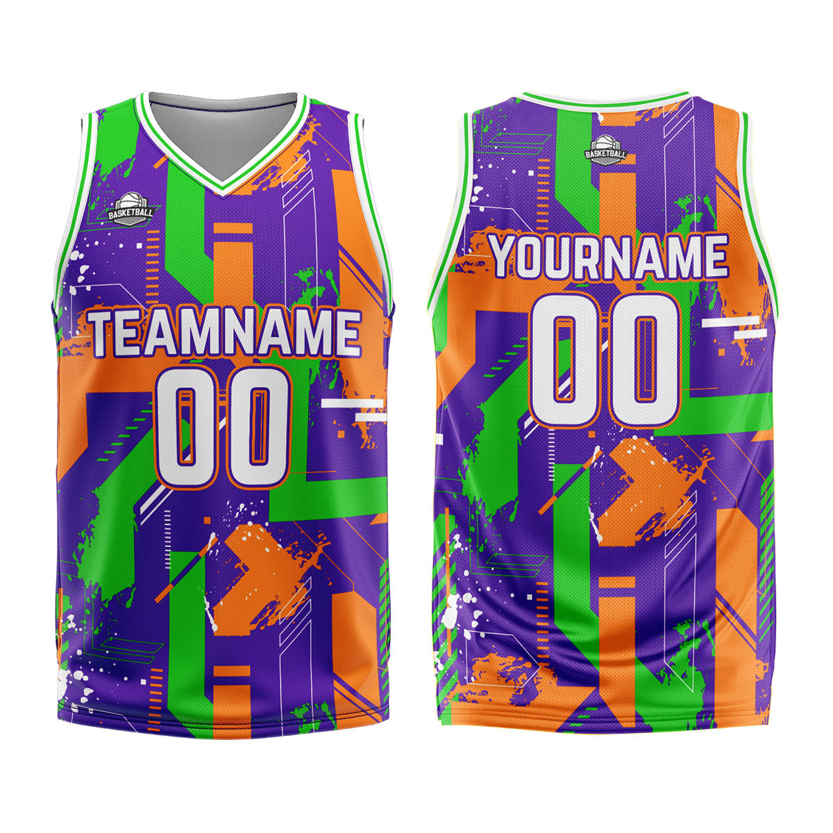 Custom Purple Orange Basketball Jersey Uniform Suit Printed Your Logo Name Number enthsush