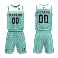 Custom White Teal Basketball Jersey Uniform Suit Printed Your Logo Name Number enthsush