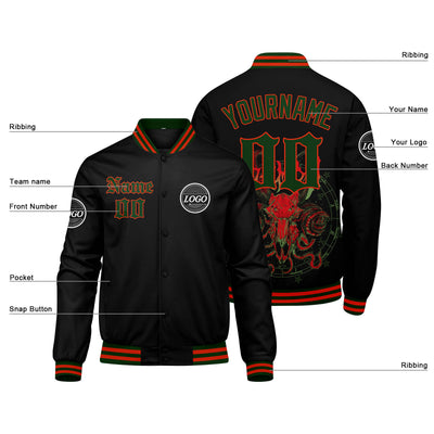 Custom Varsity Jacket Letterman jacket for Men, Women and Youth Red Green enthsush