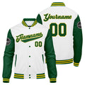 Custom Varsity Jacket Letterman jacket for Men, Women and Youth Green Yellow White enthsush