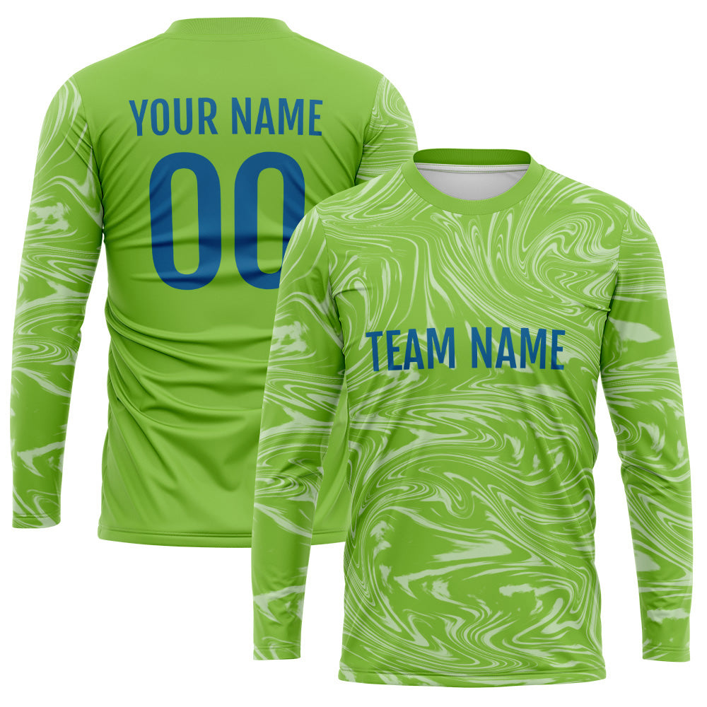 Custom Basketball Soccer Football Shooting Long T-Shirt for Adults and Kids Green-White enthsush