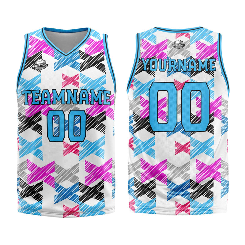 Custom Light Blue Basketball Jersey Uniform Suit Printed Your Logo Name Number