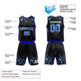 Custom Basketball Jersey Uniform Suit Printed Your Logo Name Number Black-Blue-Starry Sky