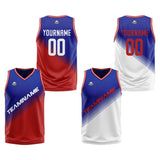 Custom Reversible Basketball Suit for Adults and Kids Personalized Jersey Red-Royal