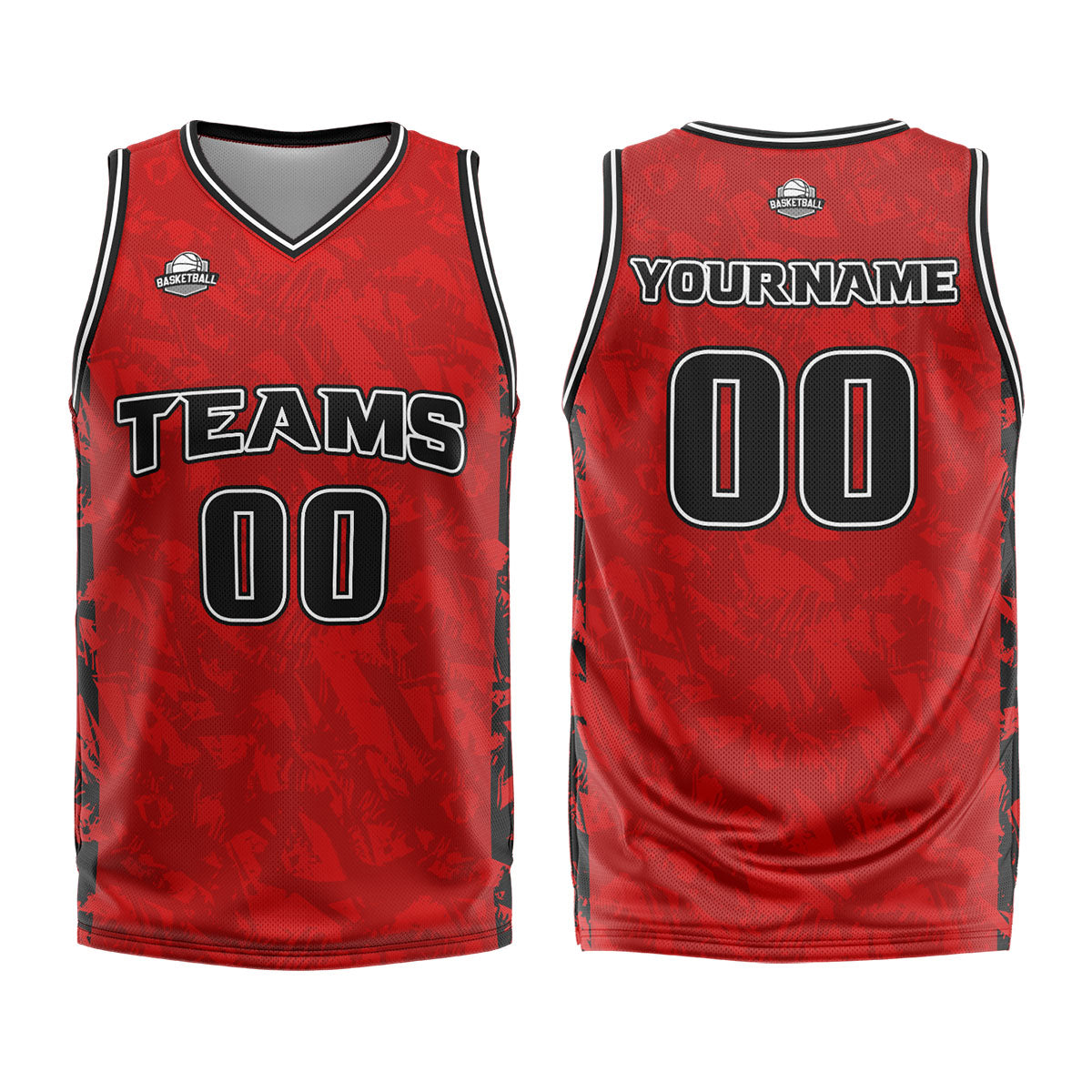 Custom Red Basketball Jersey Uniform Suit Printed Your Logo Name Number enthsush