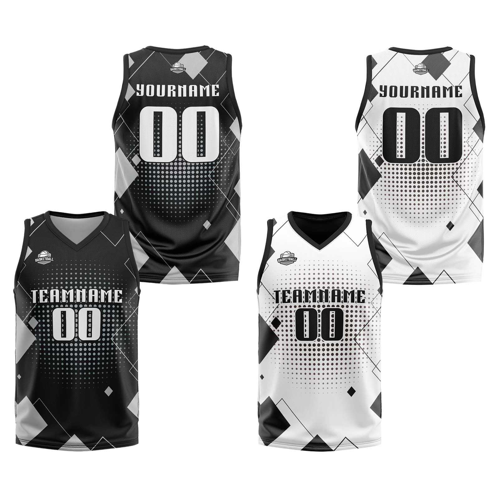 Custom Grey Reversible Basketball Suit for Adults and Kids Personalized Jersey enthsush