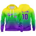 Custom Gradient Hoodie For Man Woman Girl Boy Print Your Logo Name Number Yellow Green Blue enthsush