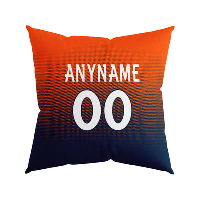 Custom Football Throw Pillow for Men Women Boy Gift Printed Your Personalized Name Number Navy&Orange&White enthsush