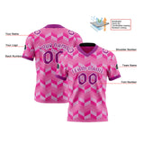 Custom Pink Mauve Reversible Football Jersey Personalized Gradient Football Shirts for Men Printed Team Name Number Logo