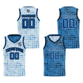 Custom Light Blue Reversible Basketball Suit for Adults and Kids Personalized Jersey enthsush