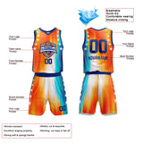 Custom Basketball Jersey Uniform Suit Printed Your Logo Name Number Rainbow-Orange-Blue