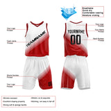 Custom Basketball Jersey Uniform Suit Printed Your Logo Name Number White-Red