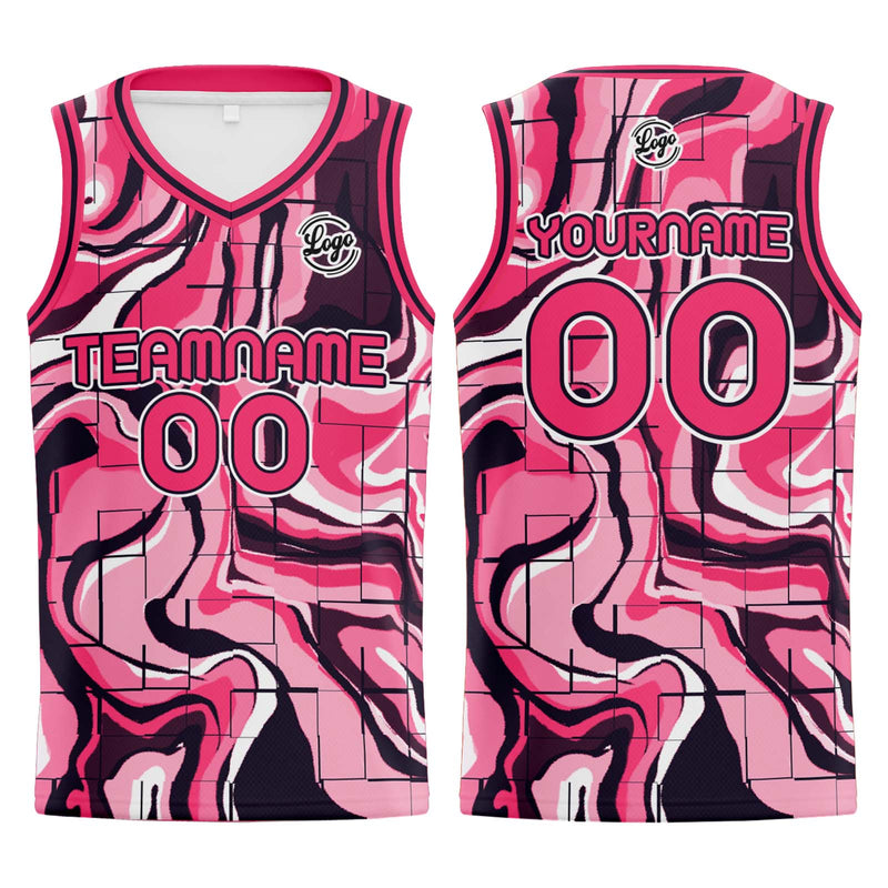Custom Pink Basketball Jersey Uniform Suit Printed Your Logo Name Number