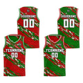 Custom Red Green Reversible Basketball Suit for Adults and Kids Personalized Jersey enthsush