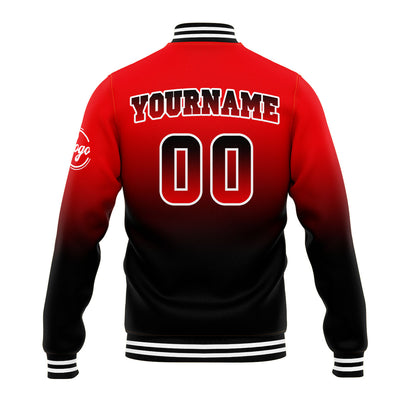 Custom Gradient Varsity Jacket Letterman jacket for Men, Women and Youth Red&Balck enthsush