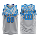 Custom Grey Blue Basketball Jersey Uniform Suit Printed Your Logo Name Number