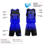 Custom Basketball Jersey Uniform Suit Printed Your Logo Name Number Royal-Black