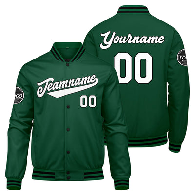 Custom Varsity Jacket Letterman jacket for Men, Women and Youth Green Black White enthsush