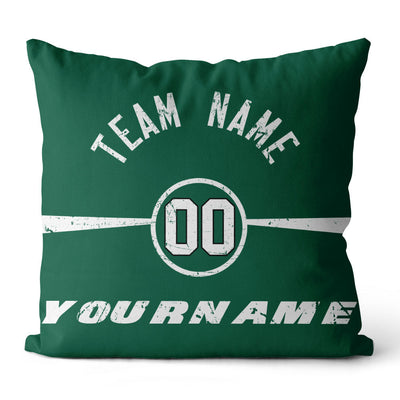 Custom Football Throw Pillow for Men Women Boy Gift Printed Your Personalized Name Number Green & White enthsush