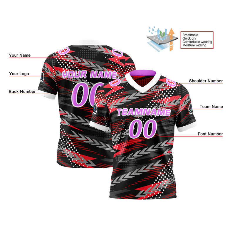 Custom Red Purple Reversible Football Jersey Personalized Gradient Football Shirts for Men Printed Team Name Number Logo