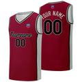 Custom basketball jersey shorts for men and women. Embroidered and printed name, number and logo Burgundy&Grey enthsush