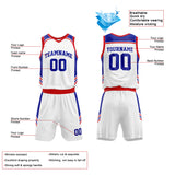 Custom Basketball Jersey Uniform Suit Printed Your Logo Name Number White-Royal-Red
