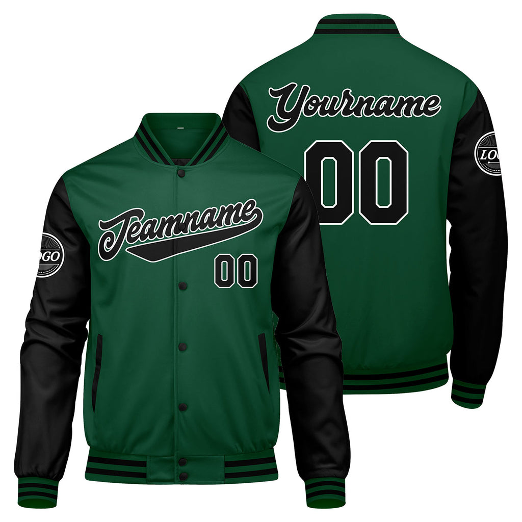 Custom Varsity Jacket Letterman jacket for Men, Women and Youth Green Black enthsush