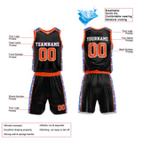 Custom Basketball Jersey Uniform Suit Printed Your Logo Name Number Black-Orange-Royal